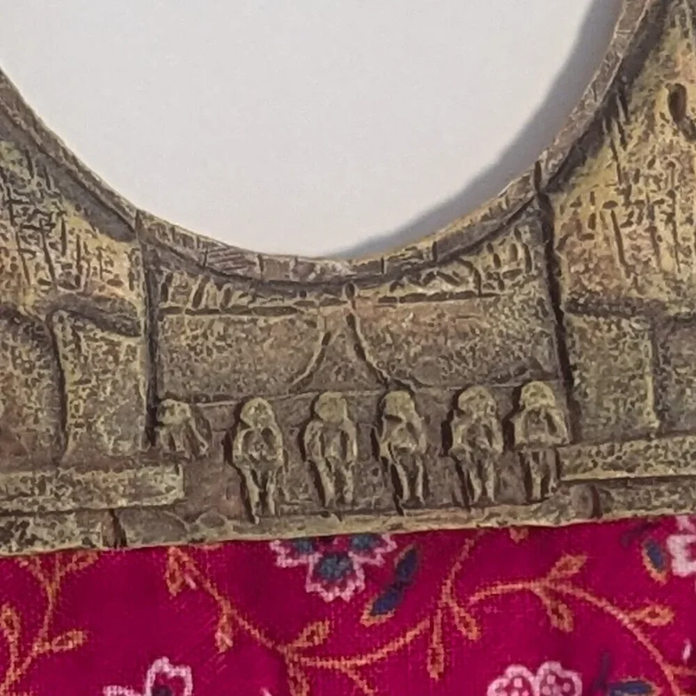 Egyptian Stone Frame Pharaoh Picture Art Deco Photo 1920s‎ Revival Décor Vintage